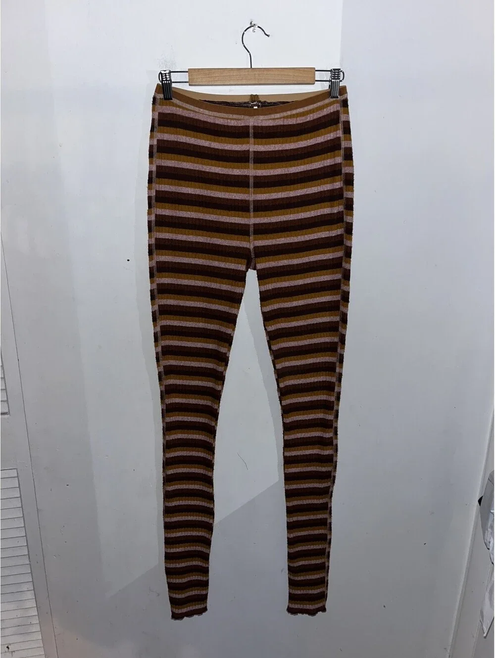 Free People Scrunch And Snuggle Multicolor Striped Lounge Leggings Size Medium